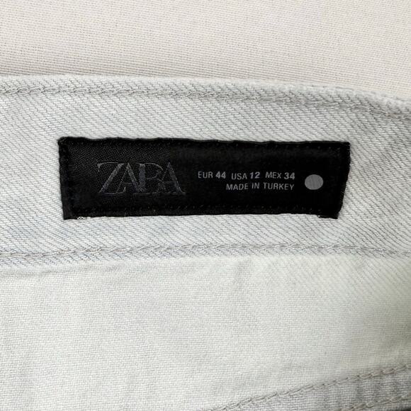 Zara Women's High Rise Loose Wide Leg Jean Size 12 Light Blue Wash Trouser - Picture 5 of 16